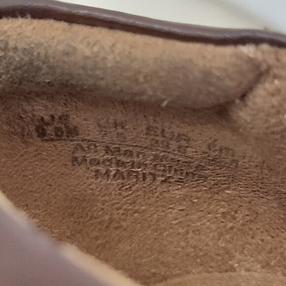 Natural Soul Mary Jane Wedge 9.5 Leather Maritzia Almond Toe Brown Faux Leather - Picture 13 of 15